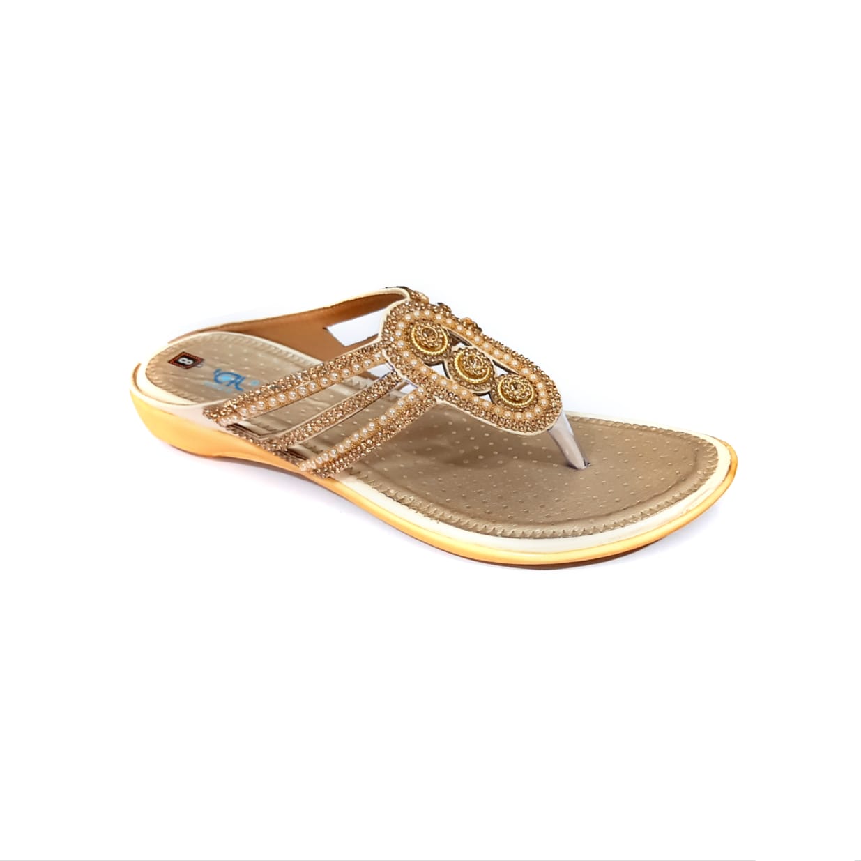 JAl Tan Flat Chappals For Women - Jalshoes