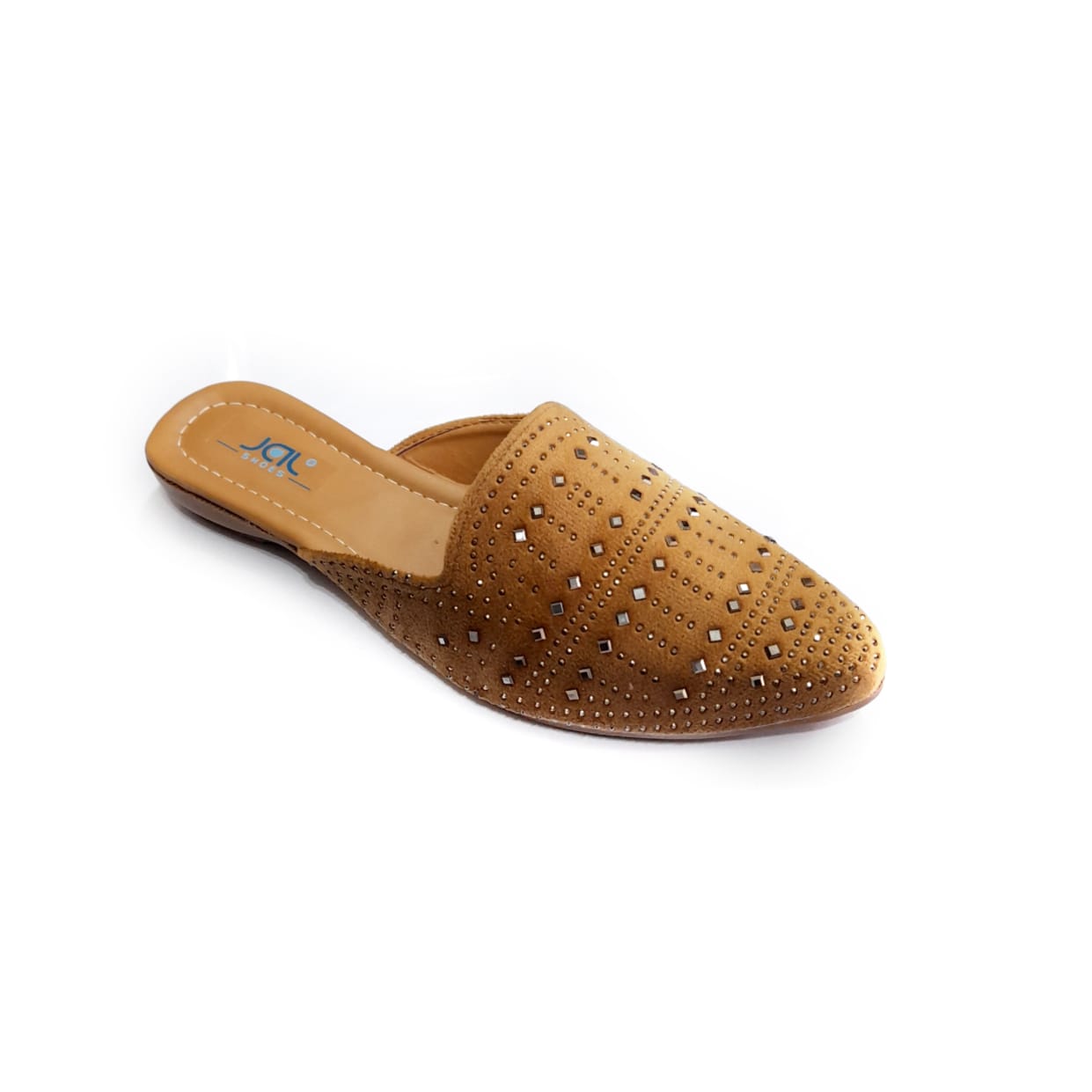 JAL Sandy Brown Flat Slippers For Women - Jalshoes